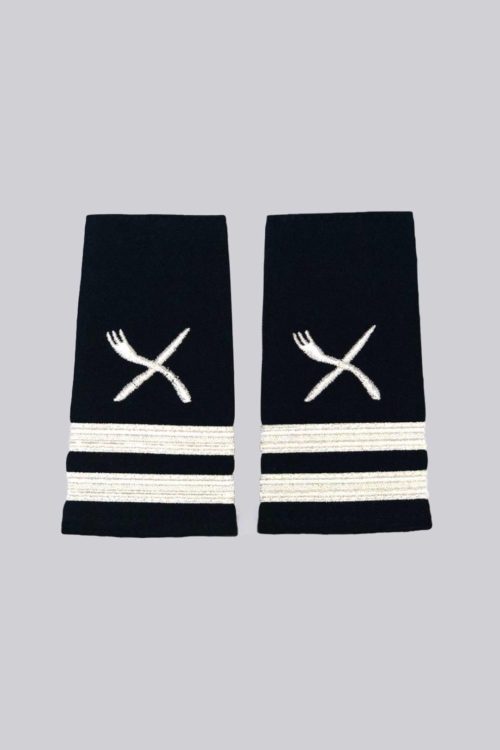 Other Chef Epaulet Silver Two Stripes (Black/Silver) Liquid Yacht Wear