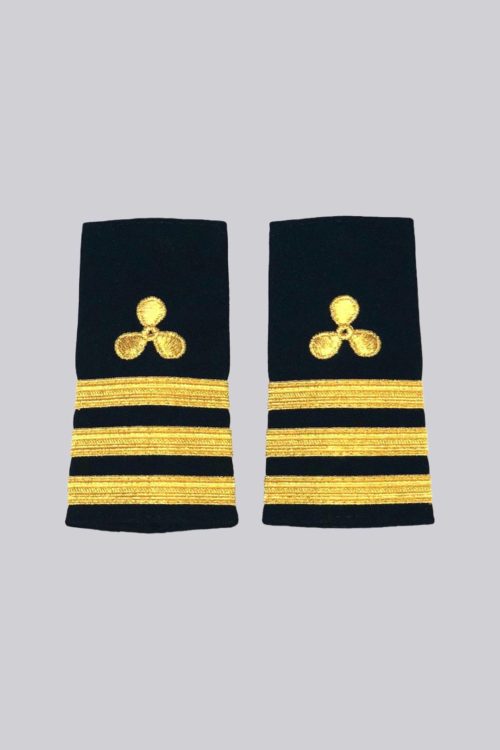 Other First Engineer Epaulet Gold Three Stripes (Black/Gold)