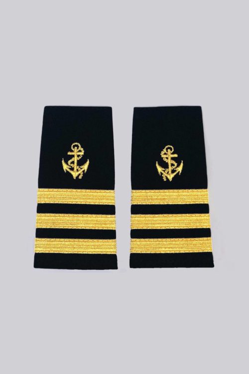 Other First Officer Epaulet Gold Three Stripes (Black/Gold)