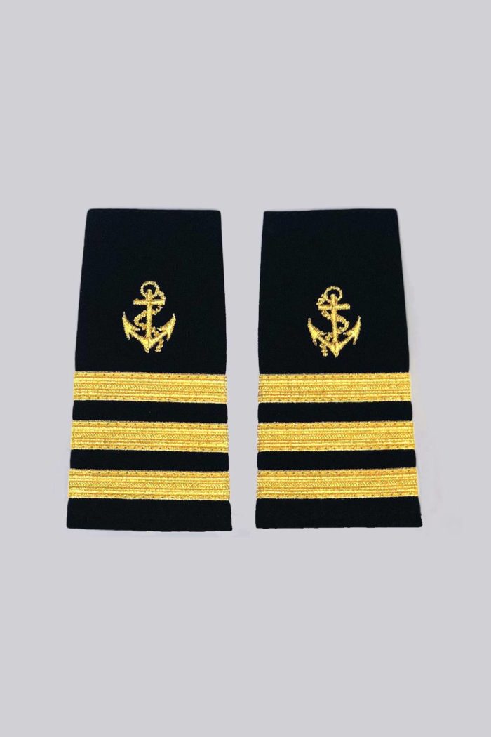 Other First Officer Epaulet Gold Three Stripes (Black/Gold)