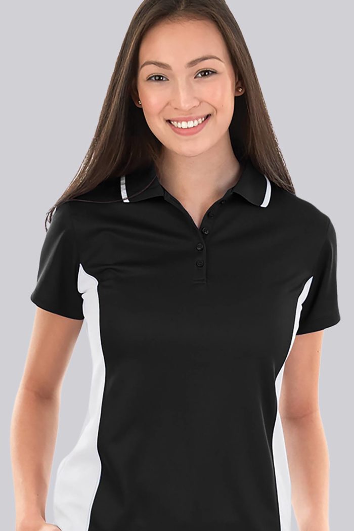 Charles River Color Blocked Polo - Ladies (Black/White) Liquid Yacht Wear