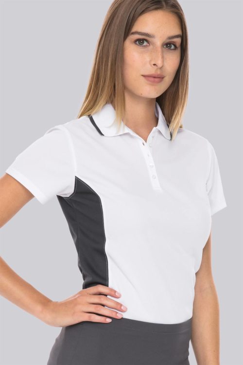 Charles River Color Blocked Polo - Ladies (White/Slate) Liquid Yacht Wear