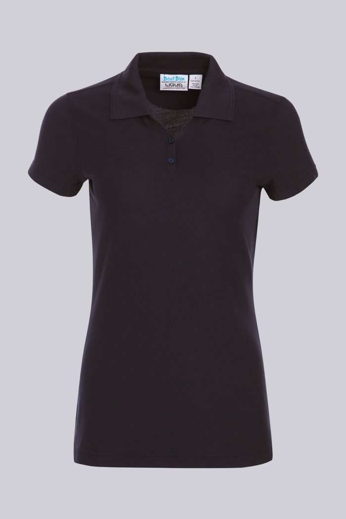 Boat Bum Coolmax Polo - Ladies front (Navy) Liquid Yatch Wear