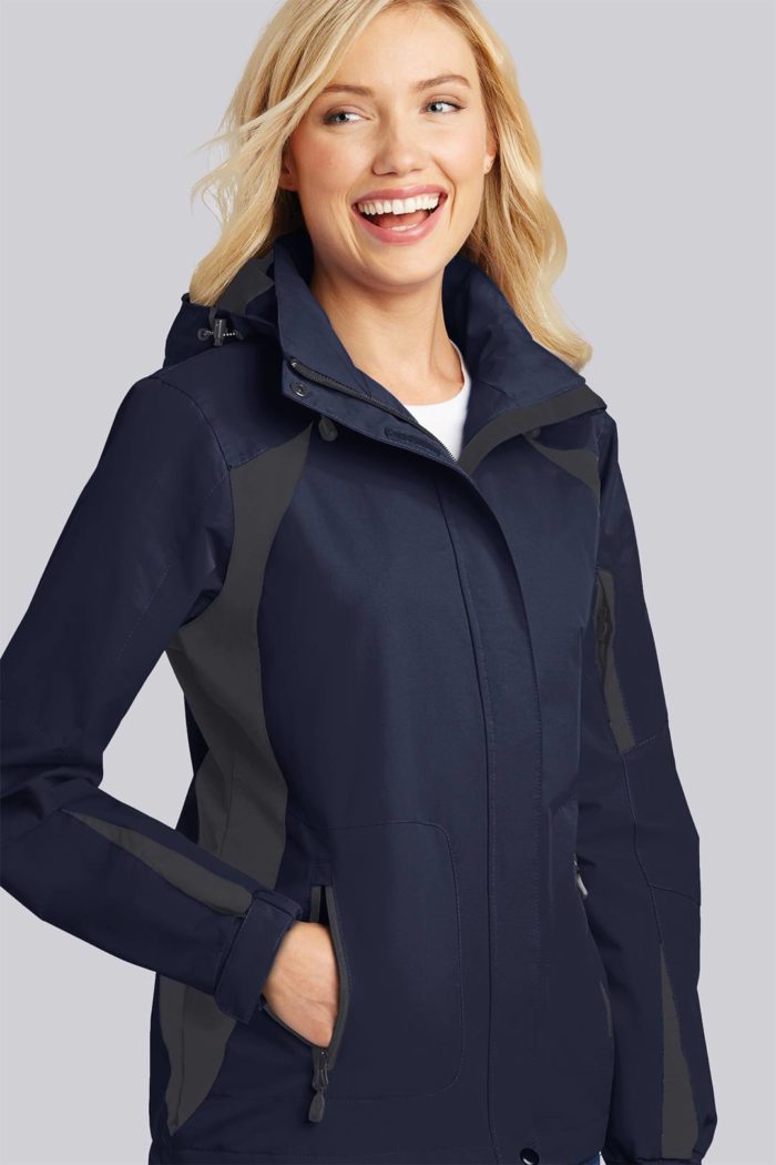 Other Ladies Waterproof All Season Jacket (Navy/Grey) Liquid Yacht Wear