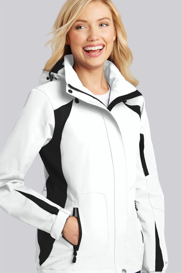 Other Ladies Waterproof All Season Jacket (White/Black) Liquid Yacht Wear