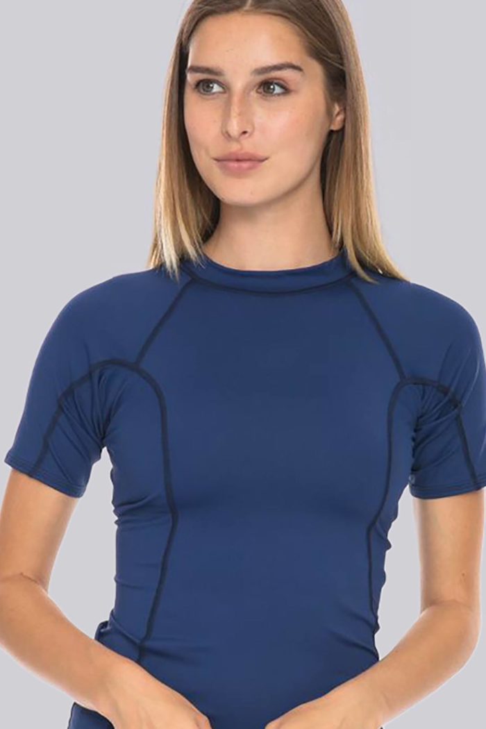 Liquid Yacht Wear ladies short sleeve rash guard (navy) Liquid Yacht Wear