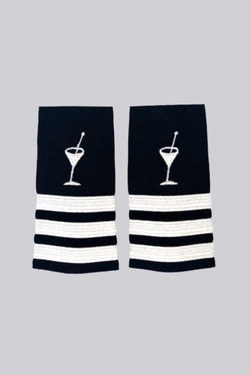 Other Martini Epaulet Silver Three Stripes (Black/Silver) Liquid Yacht Wear