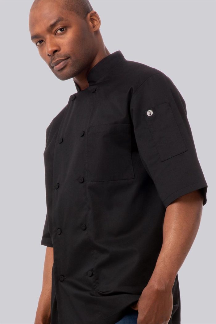 Liquid Yacht Wear Chefworks mens Montreal cool vent short sleeve chef coat (black) Liquid Yacht Wear