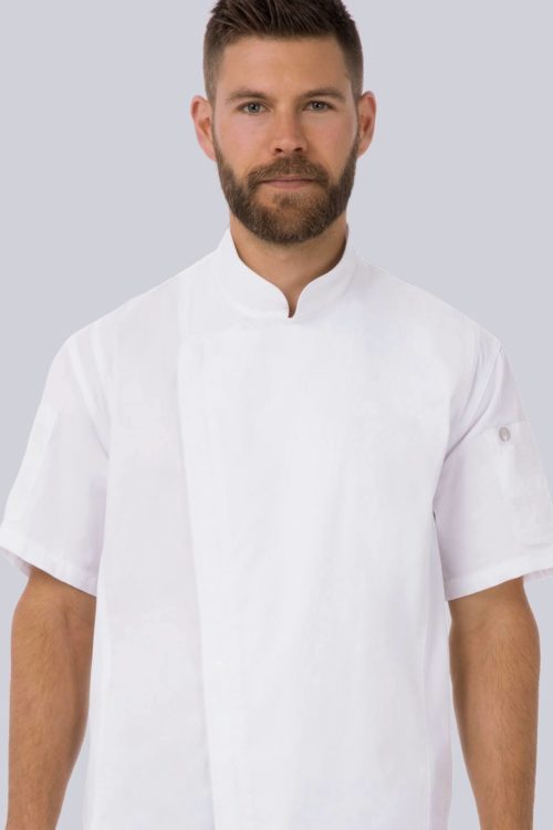 Liquid Yacht Wear Chefworks mens Springfield short sleeve chef coat (white) Liquid Yacht Wear