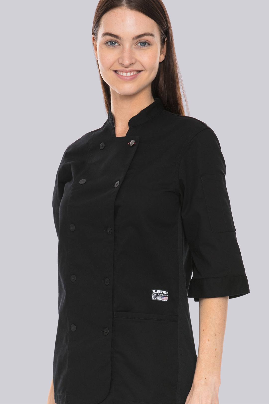 ladies black chef jacket