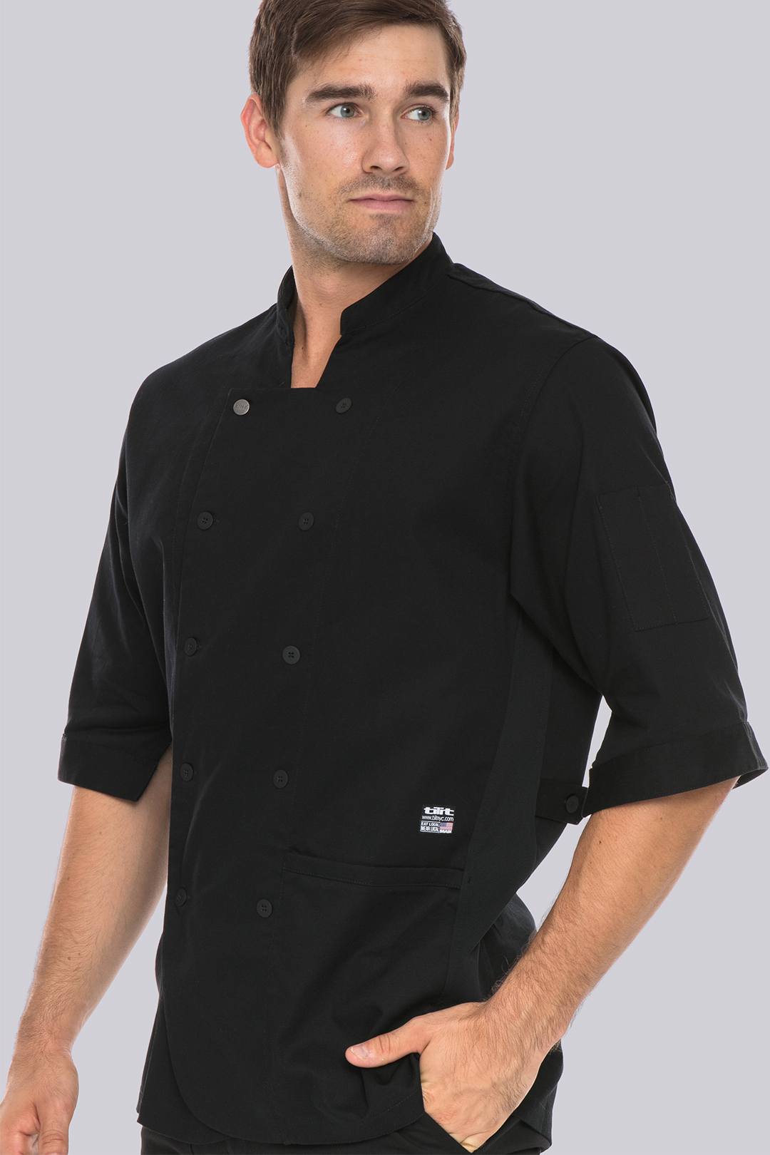 Heineman Chef Jacket Baker Jacket Short Sleeve Workwear White or Black Size XS-5XL 