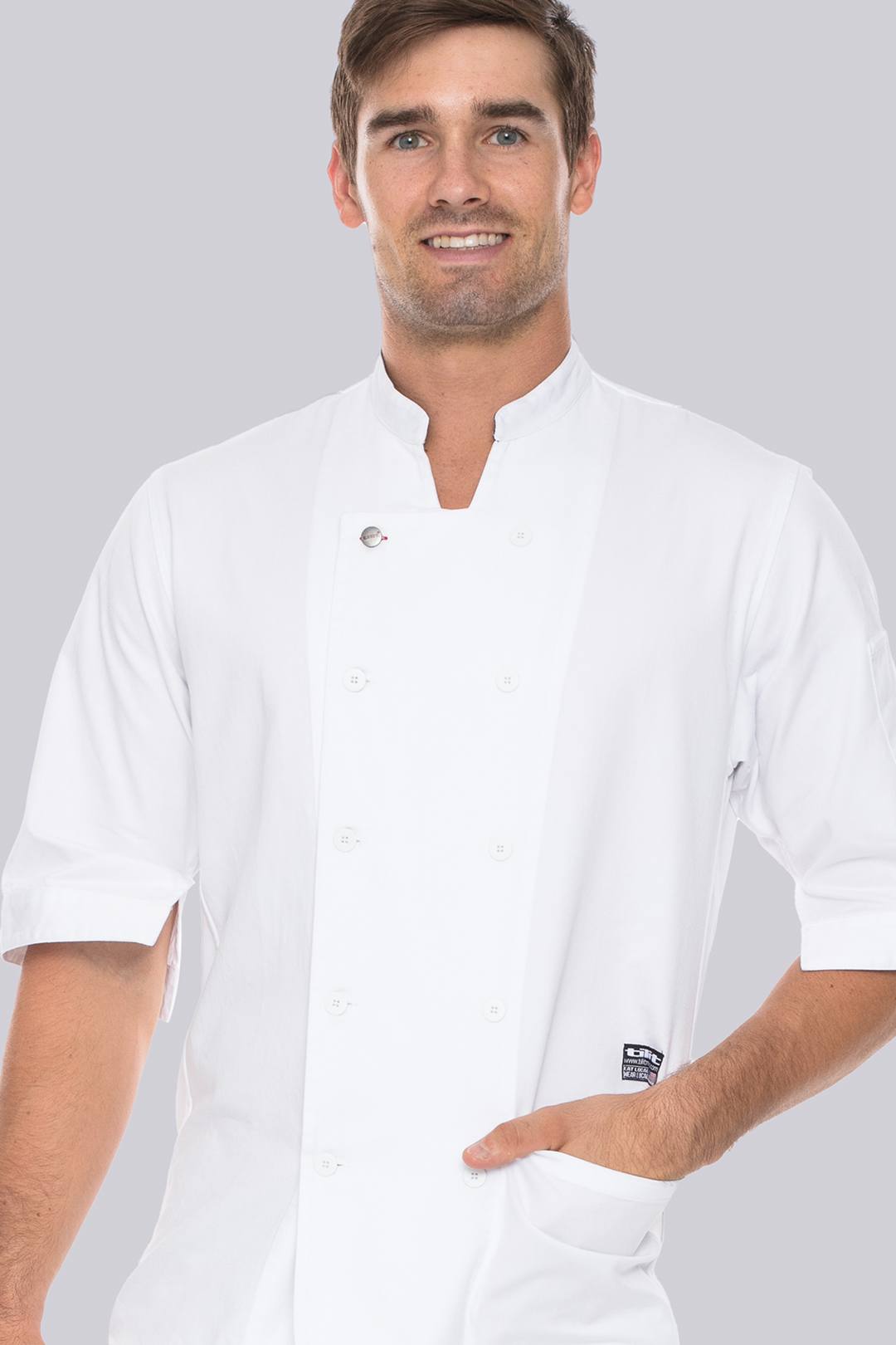 Tilit Mens Short Sleeve Chef Jacket 