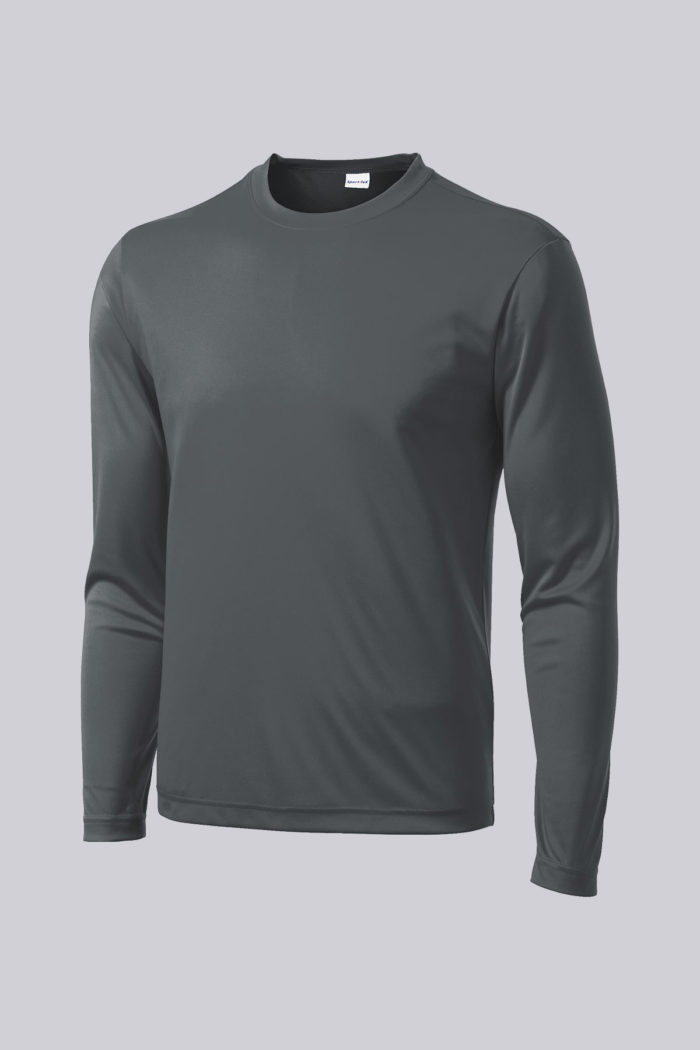 Sport-Tek Long Sleeve PosiCharge Competitor Tee - front (Iron Grey) liquid yatch wear