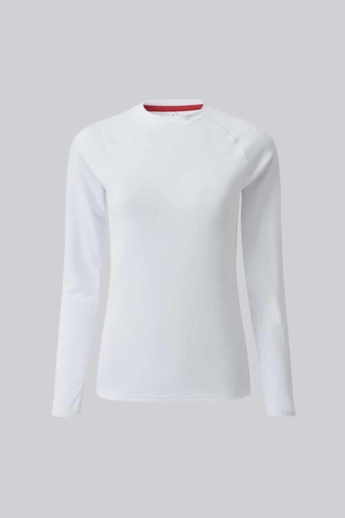 Gill Ladies UV Tec Long Sleeve Tee - white front view